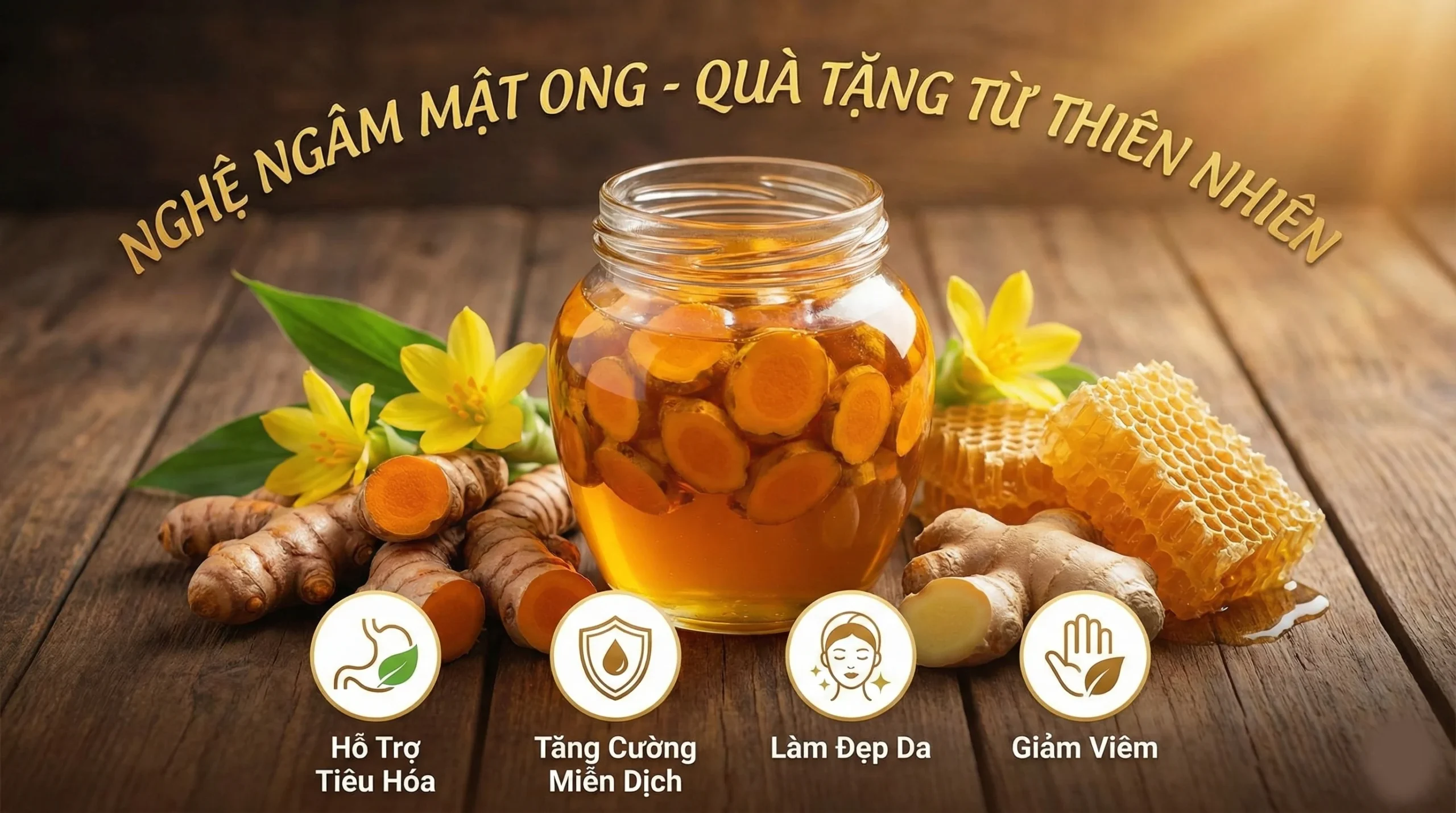 Nghệ tươi ngâm mật ong rừng - Thơm ngon không thêm đường 20 Nghệ tươi ngâm mật ong rừng