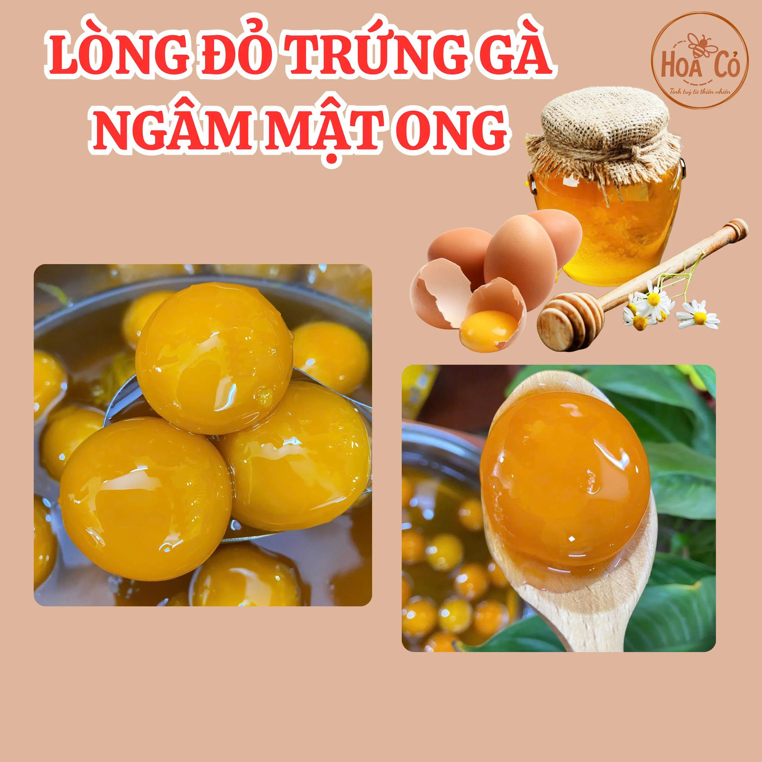 Lòng đỏ trứng gà ngâm mật ong - Hàng đặt trước 1 Trứng gà ngâm mật ong