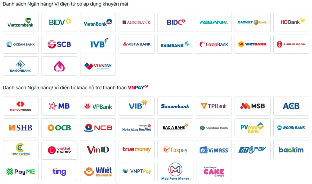 Chính sách thanh toán 1 Danh Sach Ngan Hang