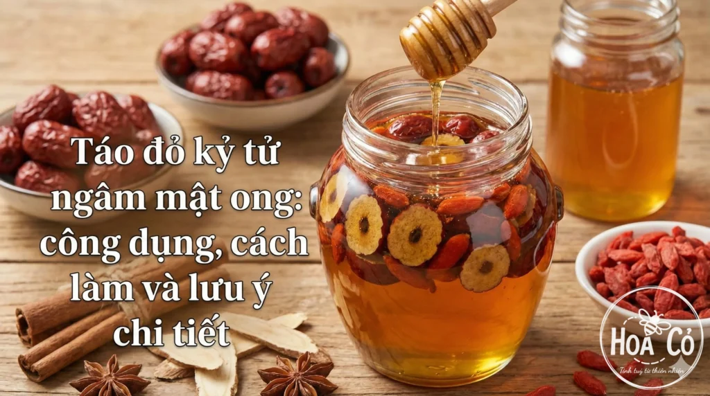 Táo đỏ kỷ tử ngâm mật ong: công dụng, cách làm và lưu ý chi tiết 2 Táo đỏ kỷ tử ngâm mật ong: công dụng, cách làm và lưu ý chi tiết
